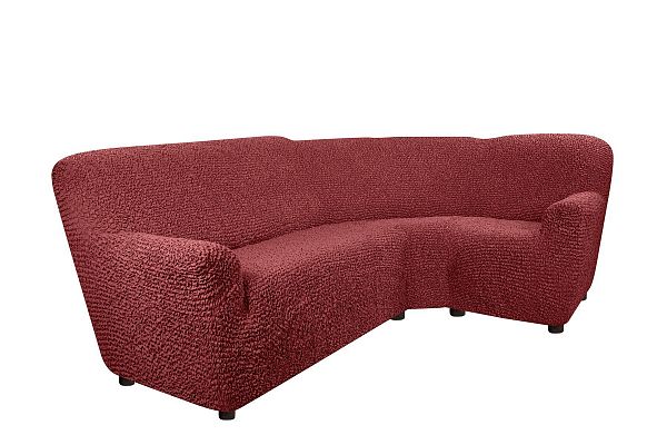 Еврочехол Чехол на классический угловой диван Микрофибра Бордовый
